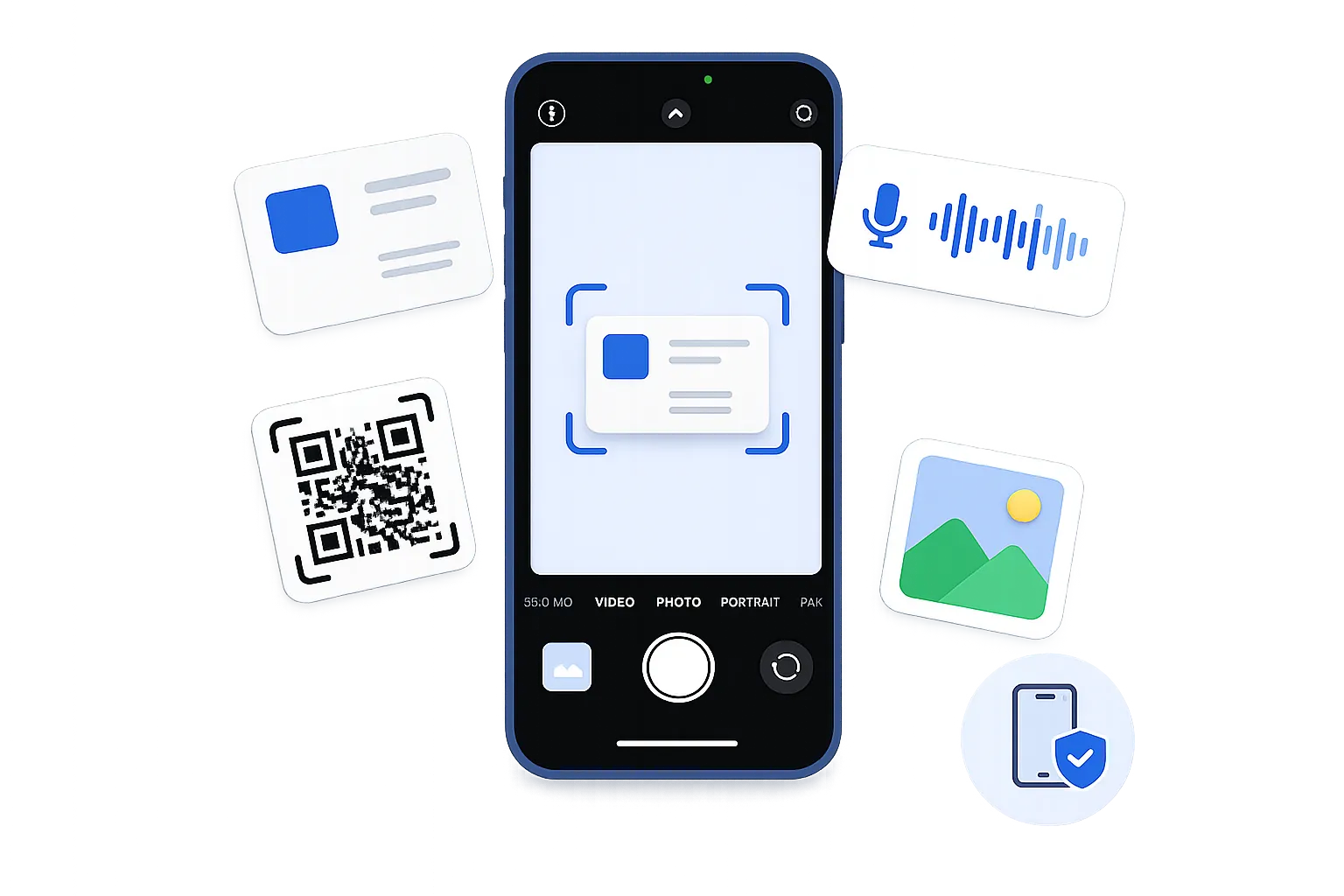 Contacts AI capture screen