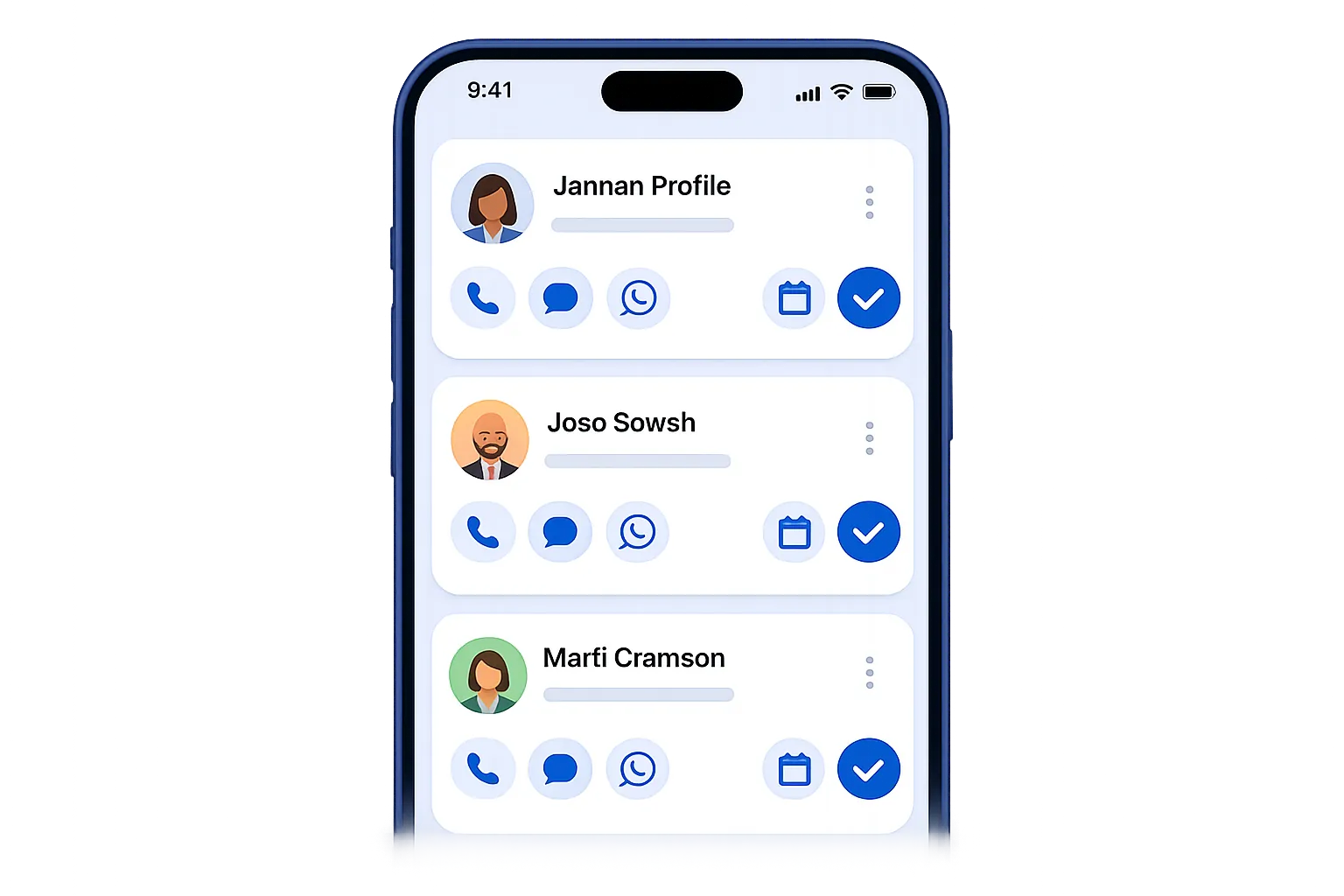 Contacts AI follow-up screen