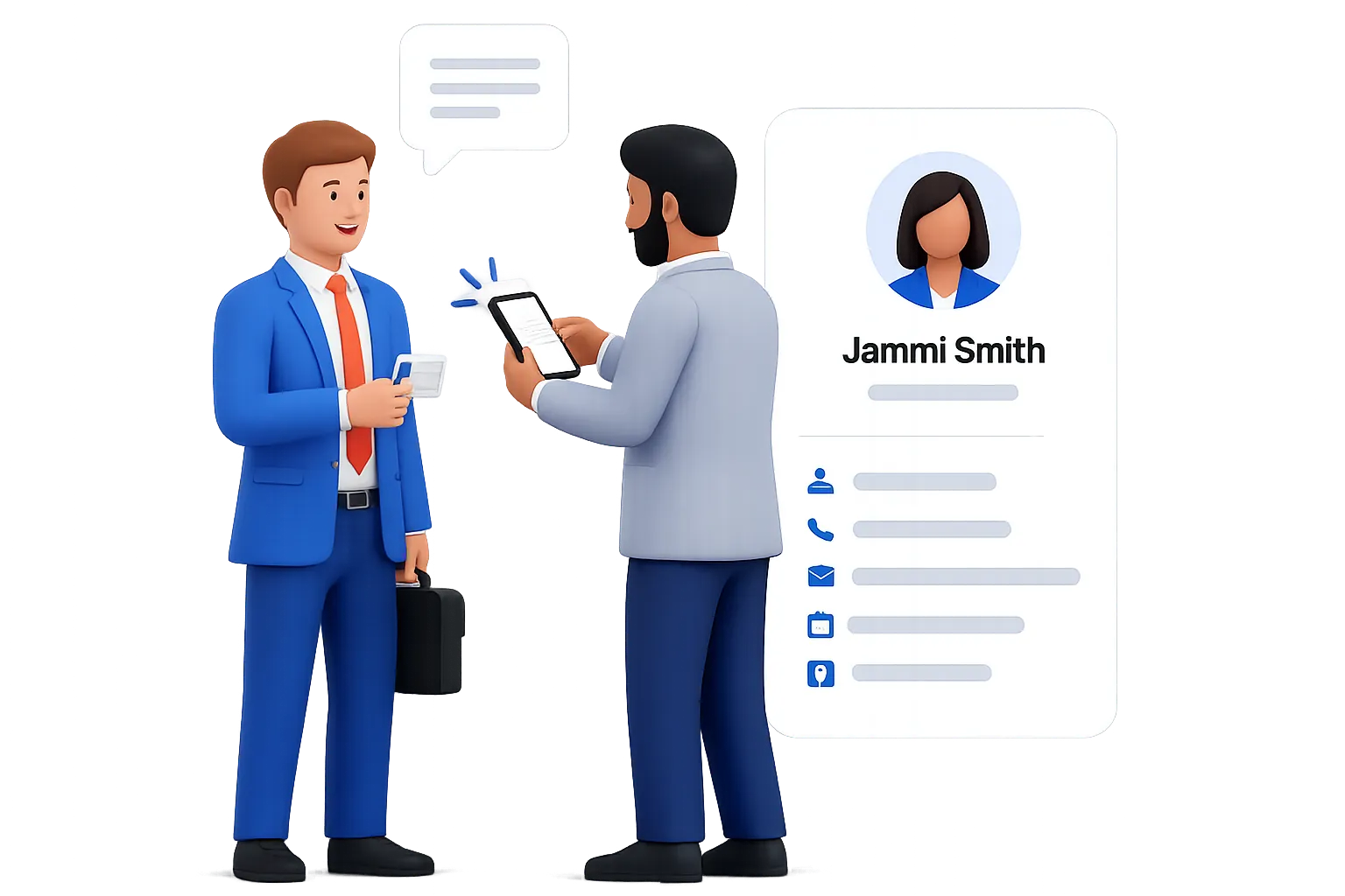 Contacts AI digital card and contact list